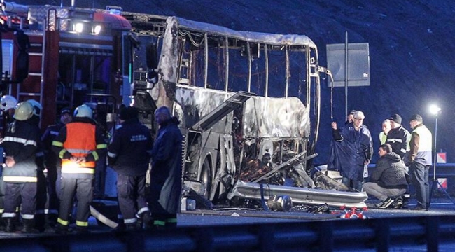 Bulgaristan'da yolcu otobüsü alev aldı