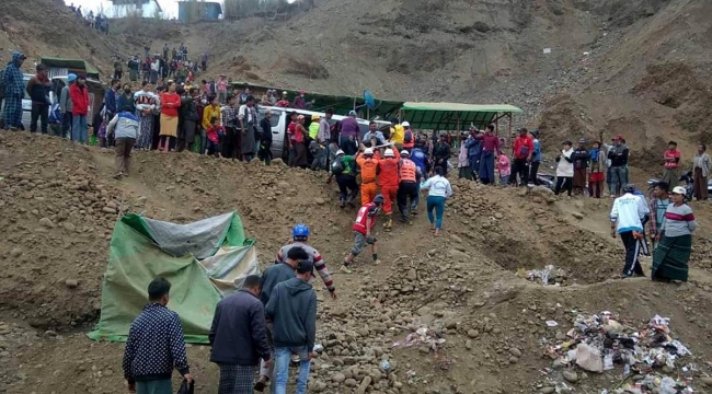 Myanmar'da yeşim taşı madeninde heyelan