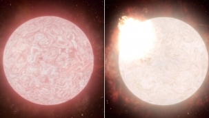 Kırmızı bir "üstdev yıldız" süpernovaya dönüştü