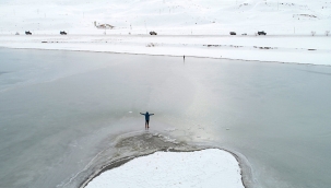Van Gölü aşırı soğuklardan dolayı dondu