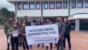 KTÜ'de yemekhane zamları protesto edildi