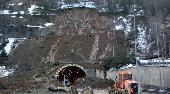 Bolu Dağı Tüneli'nde heyelan meydana geldi
