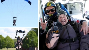 103 yaşındaki paraşütçü dünya rekoru kırdı