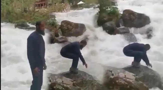 Arap turist Rize'de dereye düşüp kayboldu