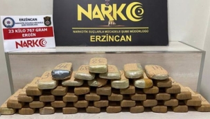 Erzincan'da 23 kilo 767 gram eroin ele geçirildi