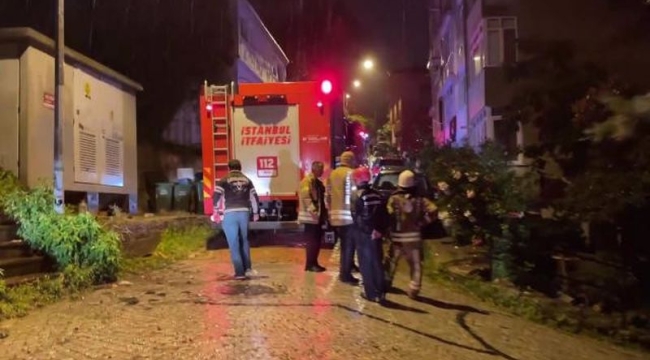 Beykoz'da yıldırım düşen binada yangın çıktı