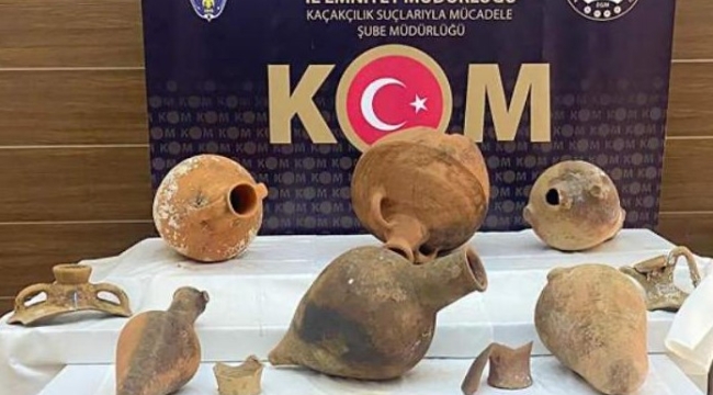 İstanbul'da bir restoranda 11 amfora ele geçirildi