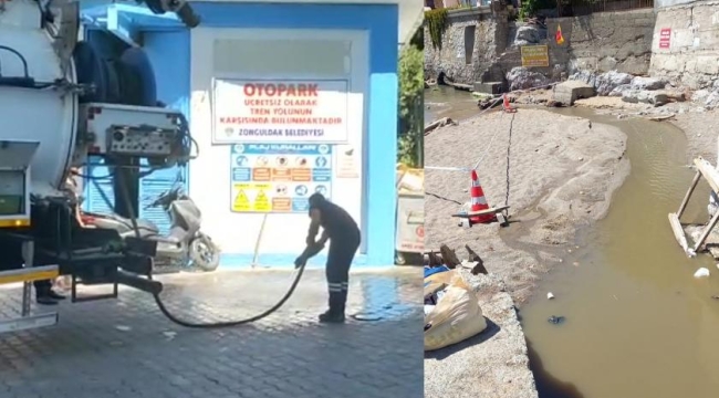 Zonguldak'ta atık su hattı denize karıştı