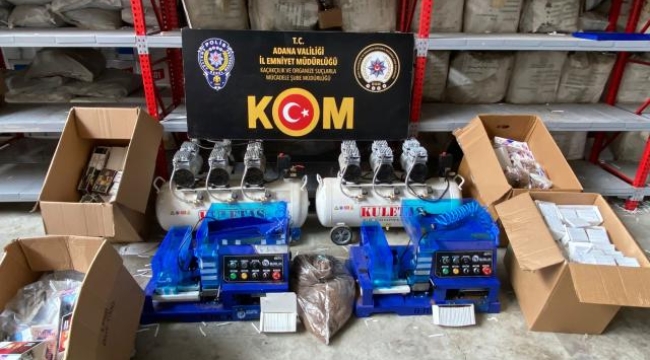 Adana'da 8,5 milyon kaçak makaron ele geçirildi