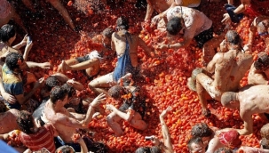 İspanya'da festivalde 130 ton domates kullanıldı