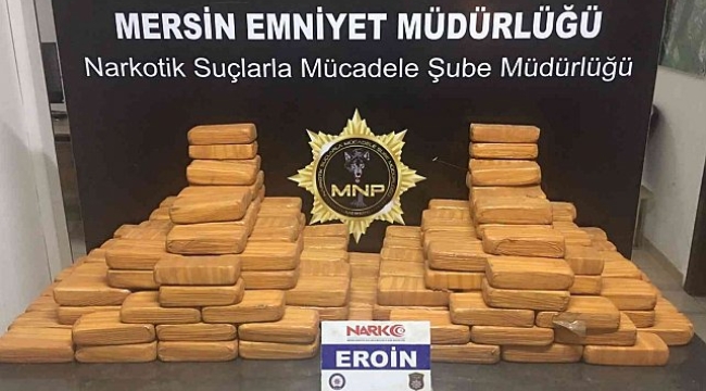 Mersin'de 105 kilogram eroin ele geçirildi