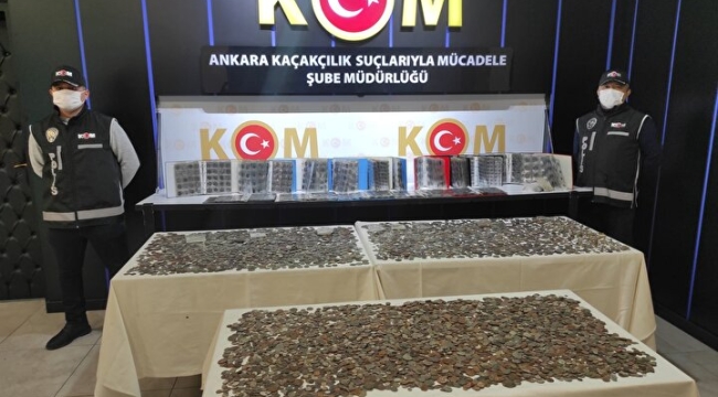 Ankara'da 5715 sikke ile 140 figür ele geçirildi
