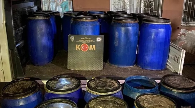 Hatay'da 3.640 litre sahte içki ele geçirildi
