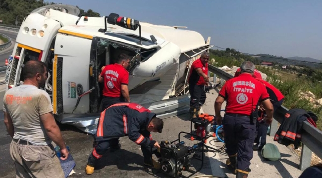 Mersin'de su tankeri devrildi: 1 ölü