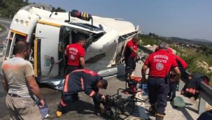 Mersin'de su tankeri devrildi: 1 ölü
