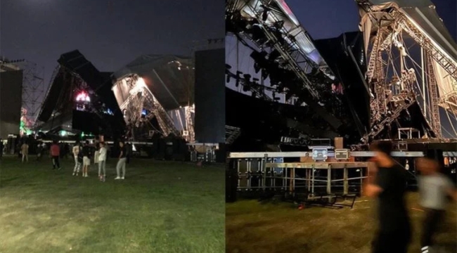Tarkan'ın İzmir'de konser vereceği sahne çöktü