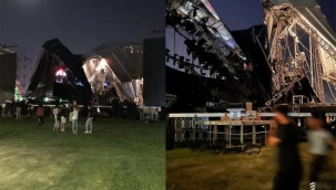 Tarkan'ın İzmir'de konser vereceği sahne çöktü