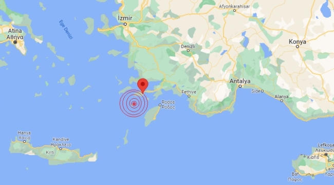 Datça açıklarında 4,1 büyüklüğünde deprem oldu