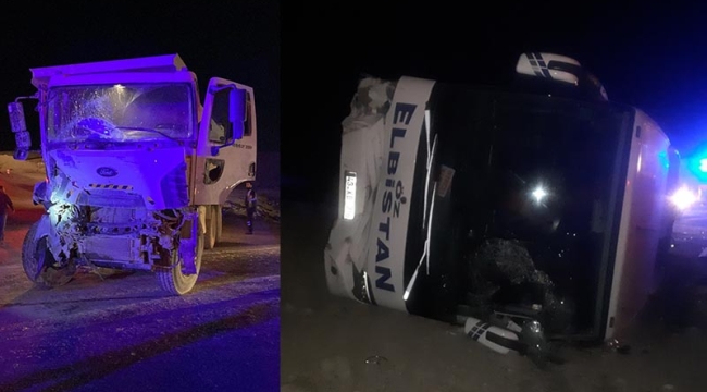 Denizli'de yolcu otobüsü ile kamyon çarpıştı: 12 yaralı