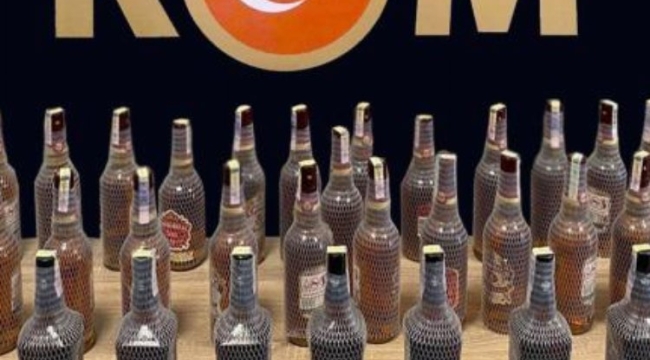 Kocaeli'de 38 şişe kaçak içki ele geçirildi