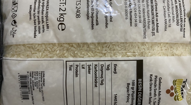 TMO markalı, "helal sertifikalı" Arjantin pirinci 