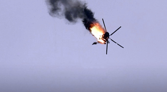 Cezayir'de askeri helikopter düştü