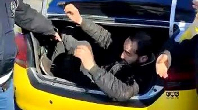 Rize'de bir takside 8 kaçak yakalandı