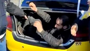 Rize'de bir takside 8 kaçak yakalandı