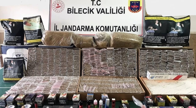 Bilecik'te 56 bin 340 dolu makaron ele geçirildi 