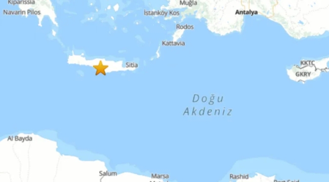 Ege Denizi'nde 5,1 büyüklüğünde deprem