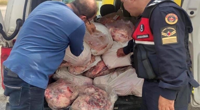 Muğla'da bir araçta kaçak et ele geçirildi