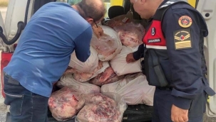 Muğla'da bir araçta kaçak et ele geçirildi