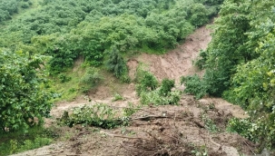 Ordu'da sağanak yağışlar heyelanlara neden oldu