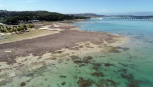 Seyhan Baraj Gölü'nün suyu 500 metre çekildi
