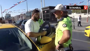 Taksim'de yolcu seçen taksici gerginlik çıkardı