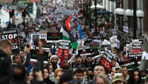 Londra'da Filistin'e destek gösterisi