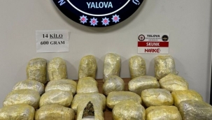 Yalova'da 14 kilo 600 gram uyuşturucu ele geçirildi