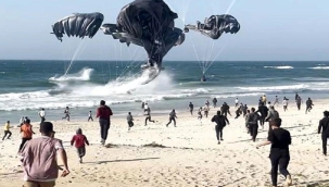 Gazze'de paraşütü açılmayan kutular: 5 can kaybı