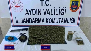 Aydın'da bir araçta 515 gr "skunk" ele geçirildi