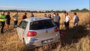 Tekirdağ'da otomobil yol kenarına uçtu: 5 yaralı