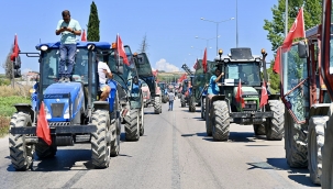 Bandırma'da çiftçiler traktörleriyle eylem yaptı