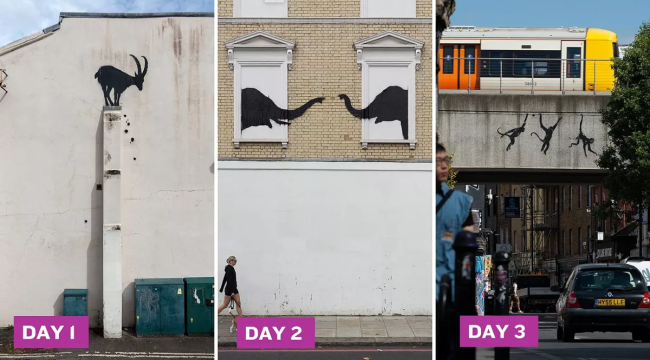 Banksy'den Londra'da 3 günde art arda 3 eser