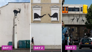 Banksy'den Londra'da 3 günde art arda 3 eser