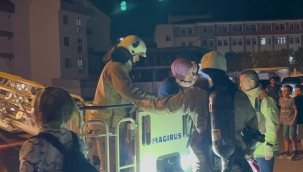 Sultanbeyli'deki bir kapalı otoparkta yangın çıktı