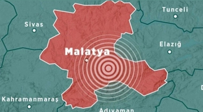 Malatya'da 5,9 büyüklüğünde deprem