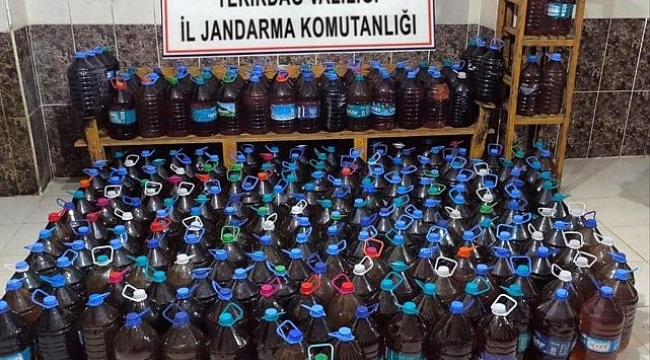 Tekirdağ'da 1300 litre sahte içki ele geçirildi