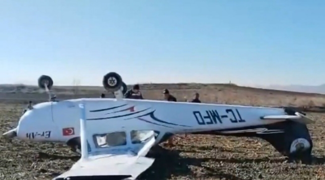 Denizli'de eğitim uçağı zorunlu sert iniş yaptı