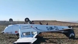 Denizli'de eğitim uçağı zorunlu sert iniş yaptı