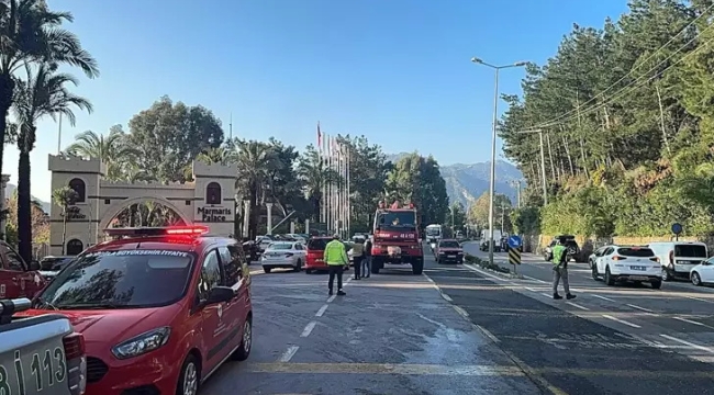 Muğla'nın Marmaris ilçesinde otel yangını