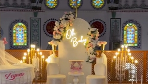 Kocaeli'de bir camide baby shower partisi yapıldı